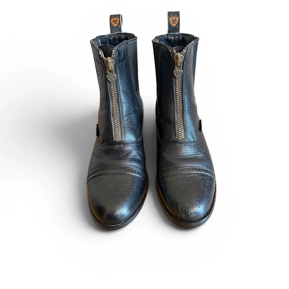 Ariat Heritage IV Zip Paddock Boots Black Leather Equestrian Cap Toe Womens 6B - Picture 2 of 10